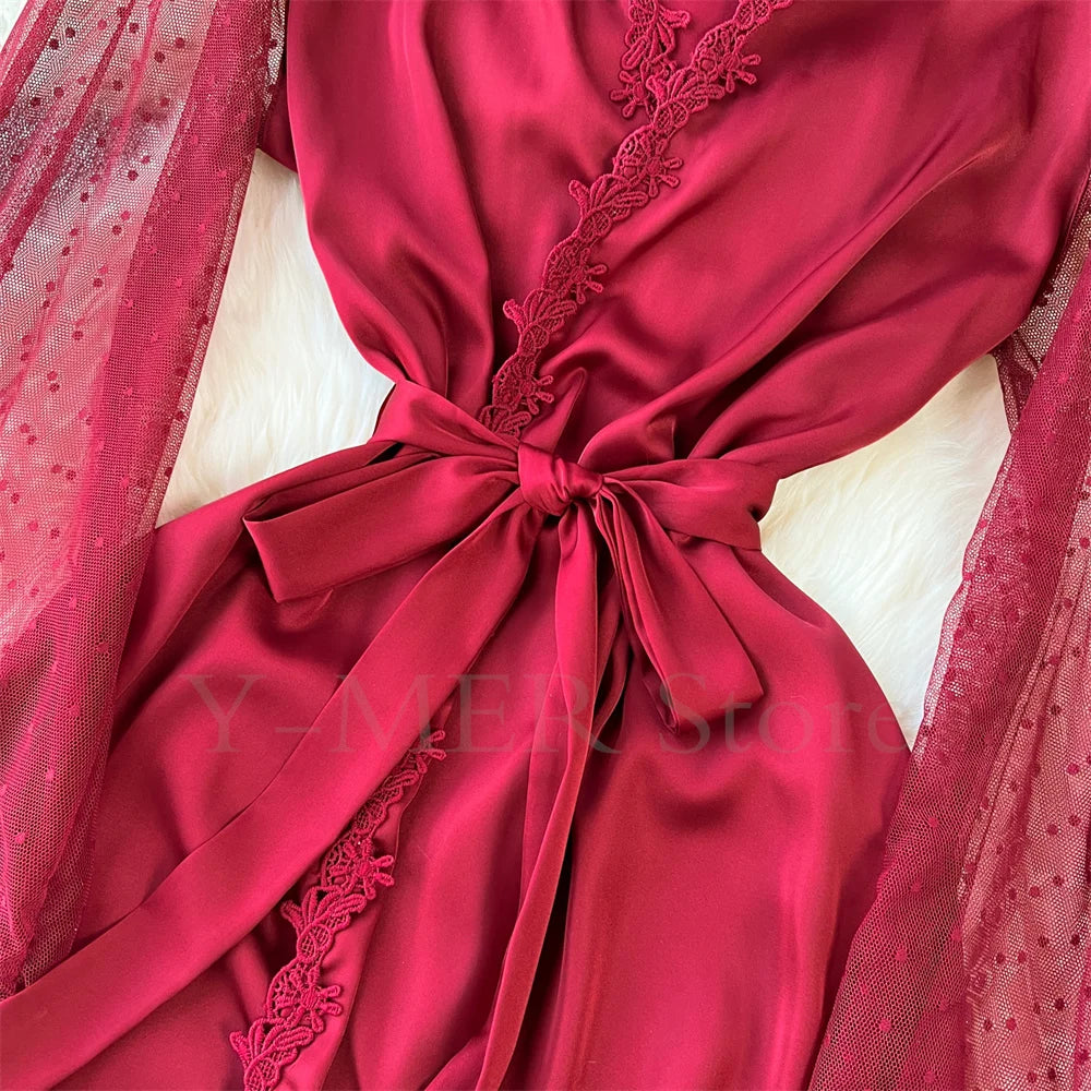 Midnight Empress-Satin Robe