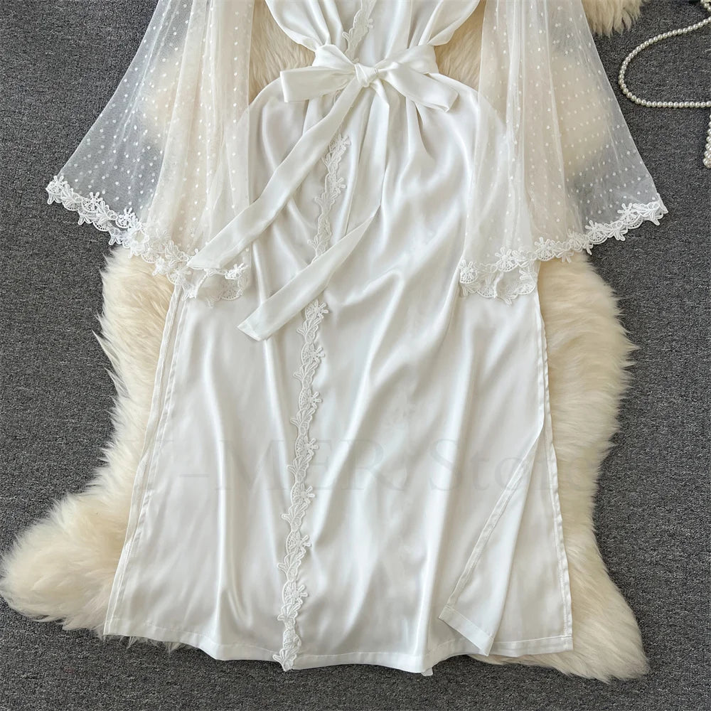 Midnight Empress-Satin Robe