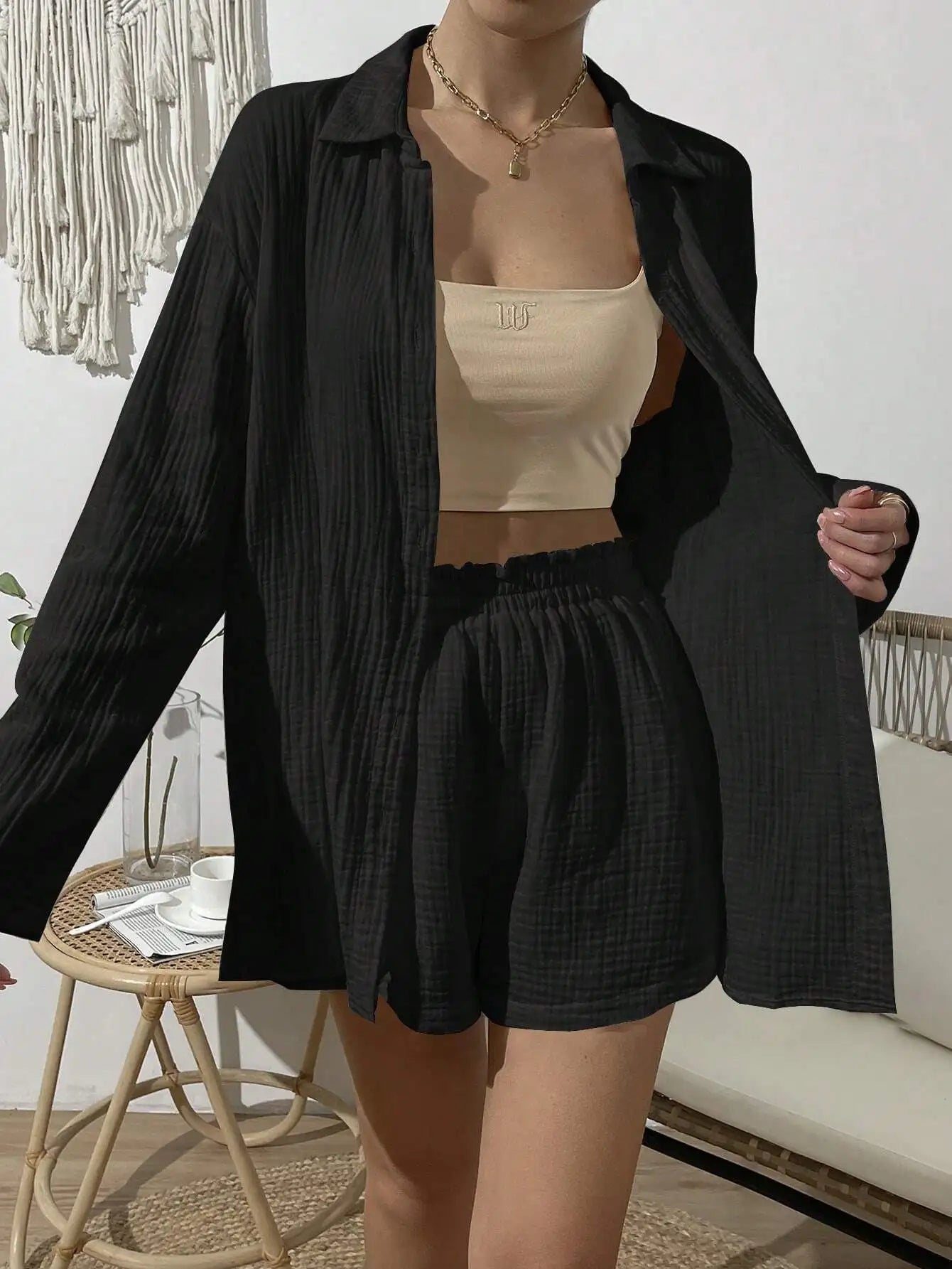 Serenity Luxe- Cotton Two-Piece Set.